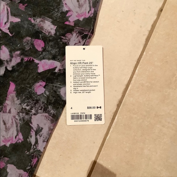 Lululemon Align Leggings SZ 4 Floral NWT! 😍 - Picture 4 of 4